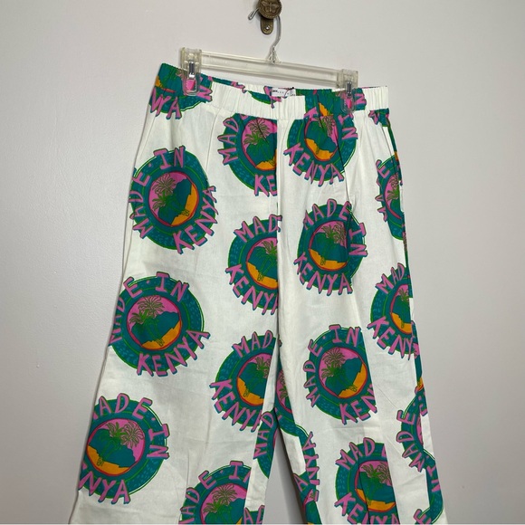 Asos Wide Leg High Rise Pull On Graphic Pants “made in Kenya” - NWT - Picture 6 of 11